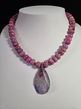 Magenta Sea Sediment Jasper Necklace
